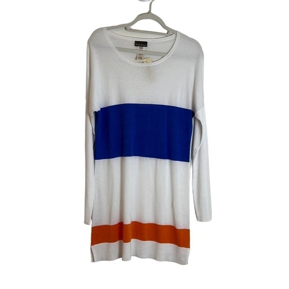 Tommy Bahama Beach Sweater White Orange Blue Size Medium New with Tags - Picture 1 of 5